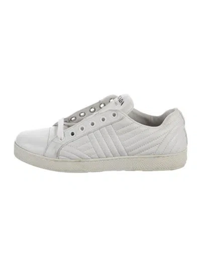 Pre-owned Prada Leather Sneakers In White