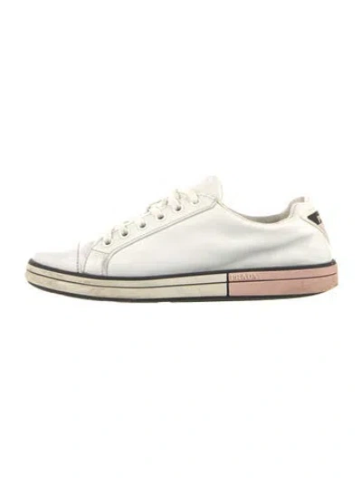 Pre-owned Prada Leather Sneakers In White