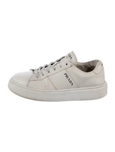 Pre-owned Prada Leather Sneakers In White