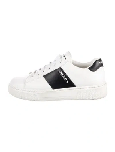 Pre-owned Prada Leather Sneakers In White