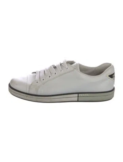 Pre-owned Prada Leather Sneakers In White