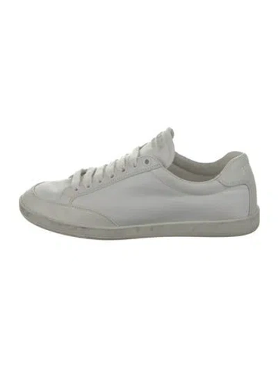 Pre-owned Prada Leather Sneakers In White