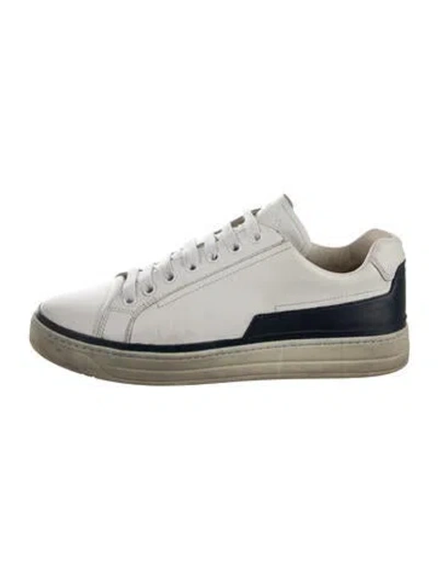 Pre-owned Prada Leather Sneakers In White