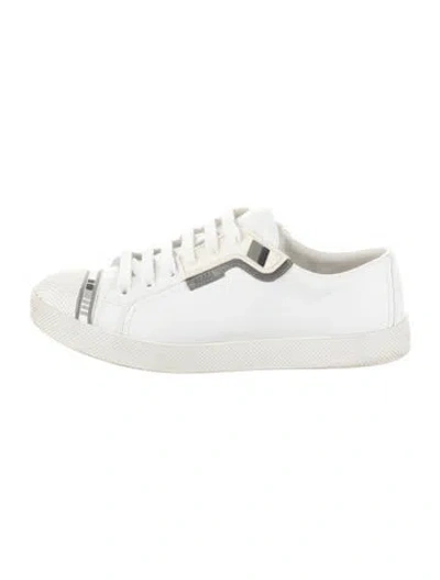 Pre-owned Prada Leather Sneakers In White