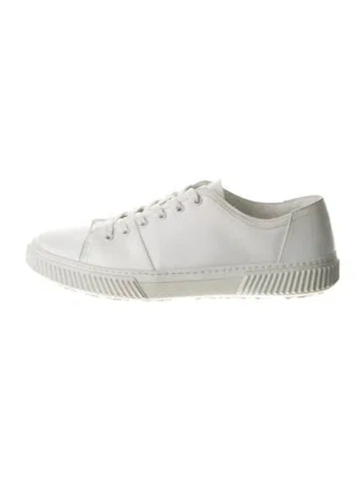 Pre-owned Prada Leather Sneakers In White
