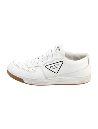 Pre-owned Prada Leather Sneakers In White