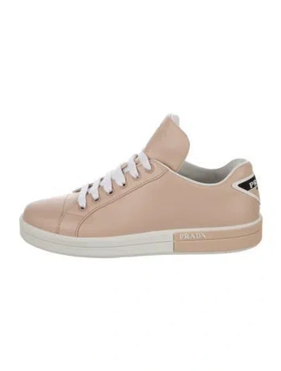 Pre-owned Prada Leather Sneakers In White