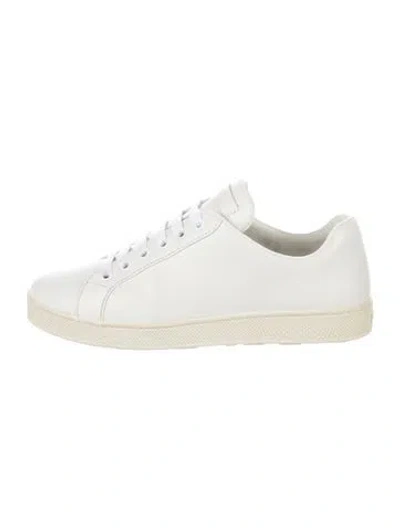 Pre-owned Prada Leather Sneakers In White
