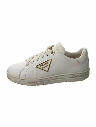 Pre-owned Prada Leather Sneakers In White