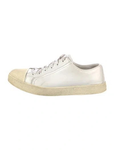 Pre-owned Prada Leather Sneakers In White