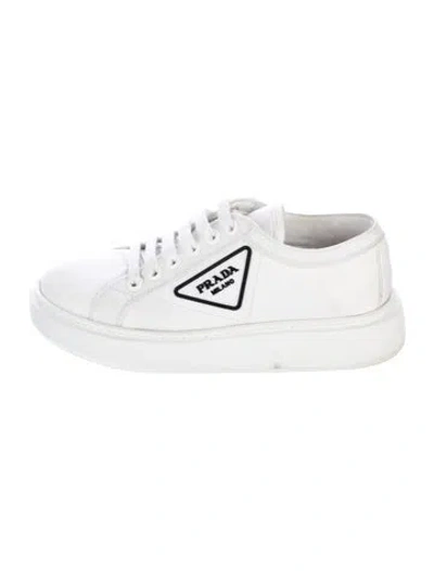 Pre-owned Prada Leather Sneakers In White
