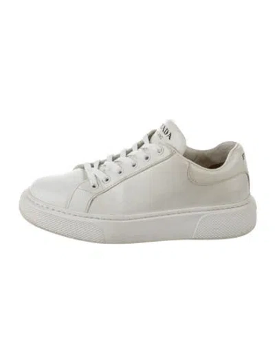 Pre-owned Prada Leather Sneakers In White