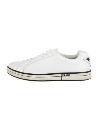 Pre-owned Prada Leather Sneakers In White