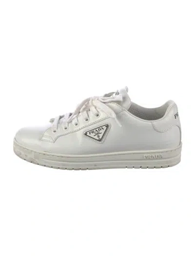 Pre-owned Prada Leather Sneakers In White