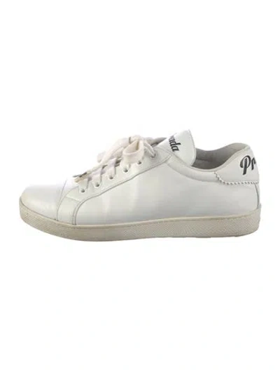 Pre-owned Prada Leather Sneakers In White