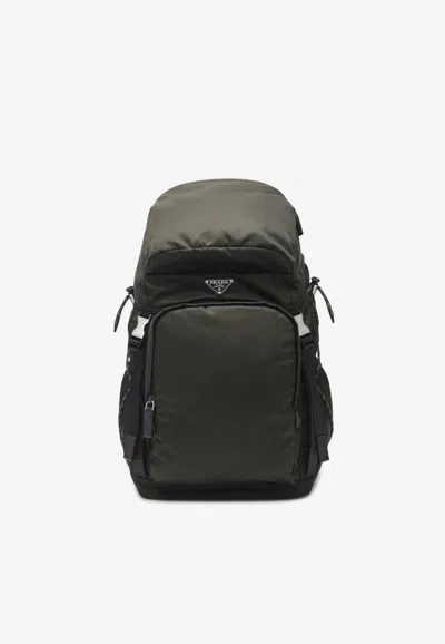Prada Leather Speedrock Backpack In Green