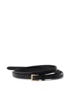 Prada Leather Square-buckle Belt In Black