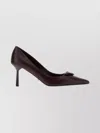 Prada Leather Stiletto Pumps Pointed Toe In Brown