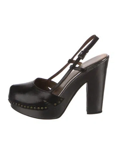 Pre-owned Prada Leather Studded Accents Slingback Pumps In Multi