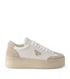 Prada Leather-suede Downtown Bold Sneakers In Transparent