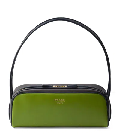 Prada Borsa A Spalla In Pelle Verde Donna In F04is Felce Ebano Baltico