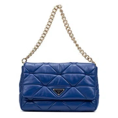 Pre-owned Prada Leather System Flap In Blue