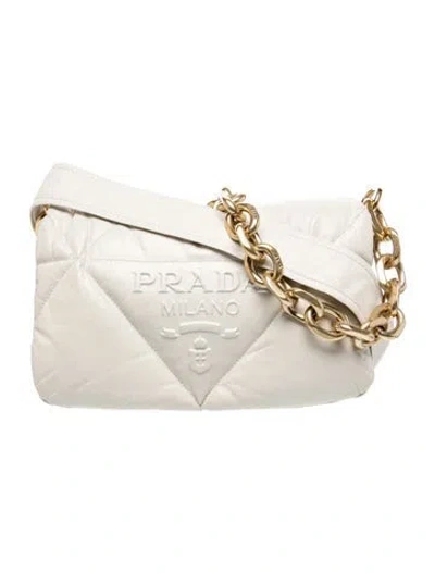 Pre-owned Prada Leather System In Neutral