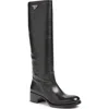 Prada Leather Tall Boot In Black