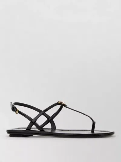 Prada Triangle Logo Patent Leather Thong Sandals In Multi