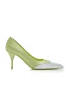 Prada Leather-tipped Satin Pumps