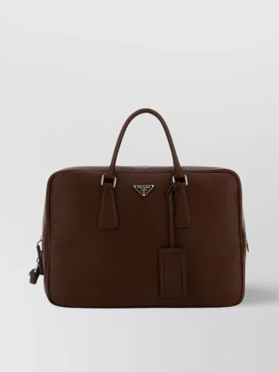 Prada Leather Top Handle Shoulder Bag
