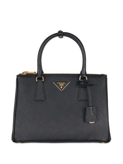 Prada Leather Top-handle Shoulder Bag In Black