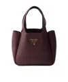 Prada Leather Top-handle Mini Bag In Burgundy