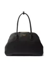 Prada Women's Large Leather Shopping Bag In Black