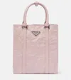 Prada Leather Tote Bag In Alabastro