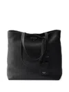 Prada Leather Tote Bag In Black
