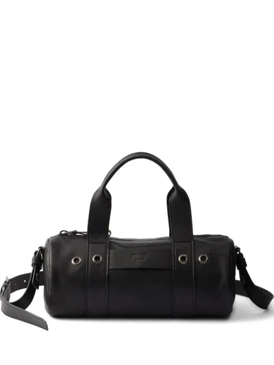 Prada Leather Tote Bag In Black
