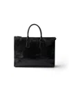 Prada Leather Tote Bag In Black