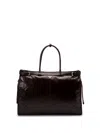 Prada Leather Tote Bag In Brown