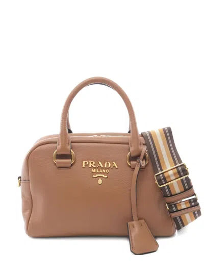 Pre-owned Prada Leather Tote Bag In Brown