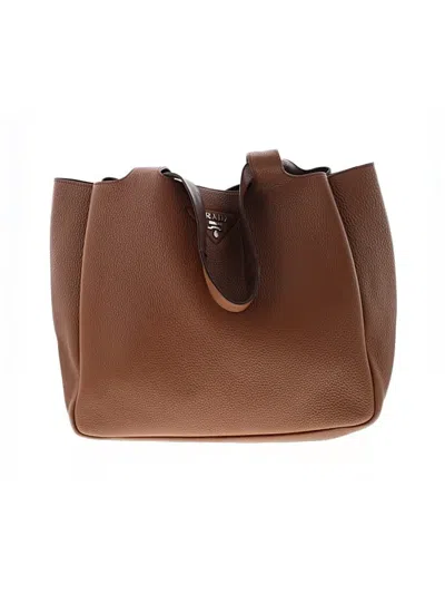 Pre-owned Prada Leather Tote Bag In Brown
