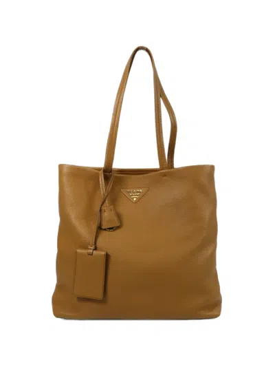 Pre-owned Prada Leather Tote Bag In Brown