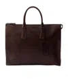 Prada Leather Tote Bag In Brown