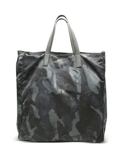 Pre-owned Prada Leather Tote Bag In Green