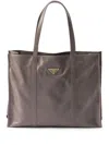 Prada Napa Leather Shopper Tote Bag In F0002 Nero