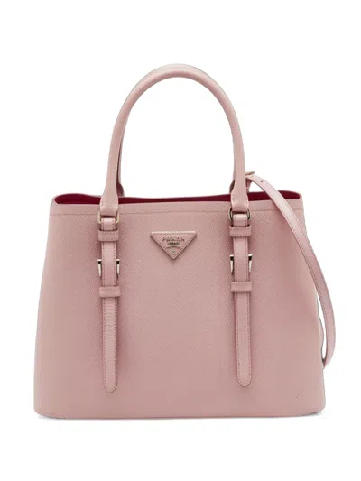 Pre-owned Prada Leather Tote Bag In Pink