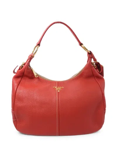 Pre-owned Prada Leather Tote Bag In Red