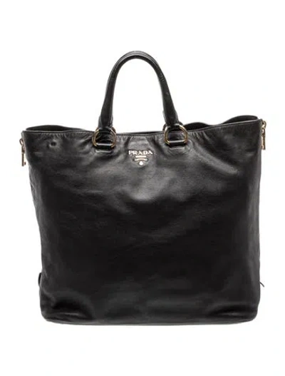 Pre-owned Prada Leather Tote In Black