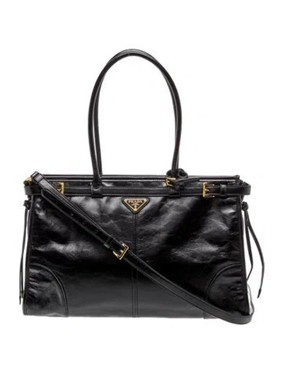 Pre-owned Prada Leather Tote In Black