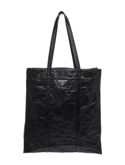 Pre-owned Prada Leather Tote In Black